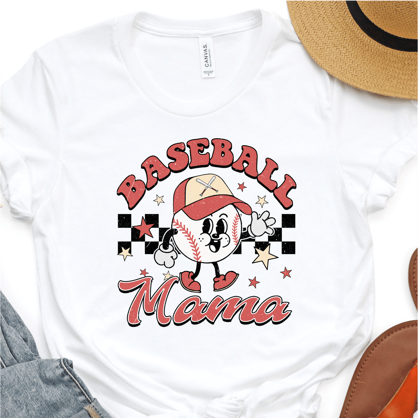 Retro Baseball Mama - Baseball DTF Transfer - Nashville Design House