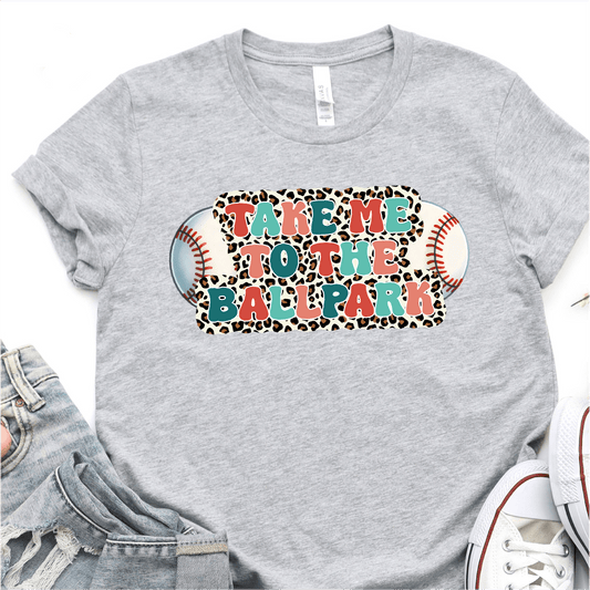 Leopard Take Me To The Ballpark - Baseball DTF Transfer - Nashville Design House