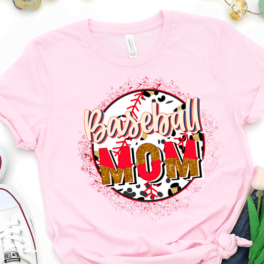 Red Leopard Baseball Mom - Baseball DTF Transfer - Nashville Design House