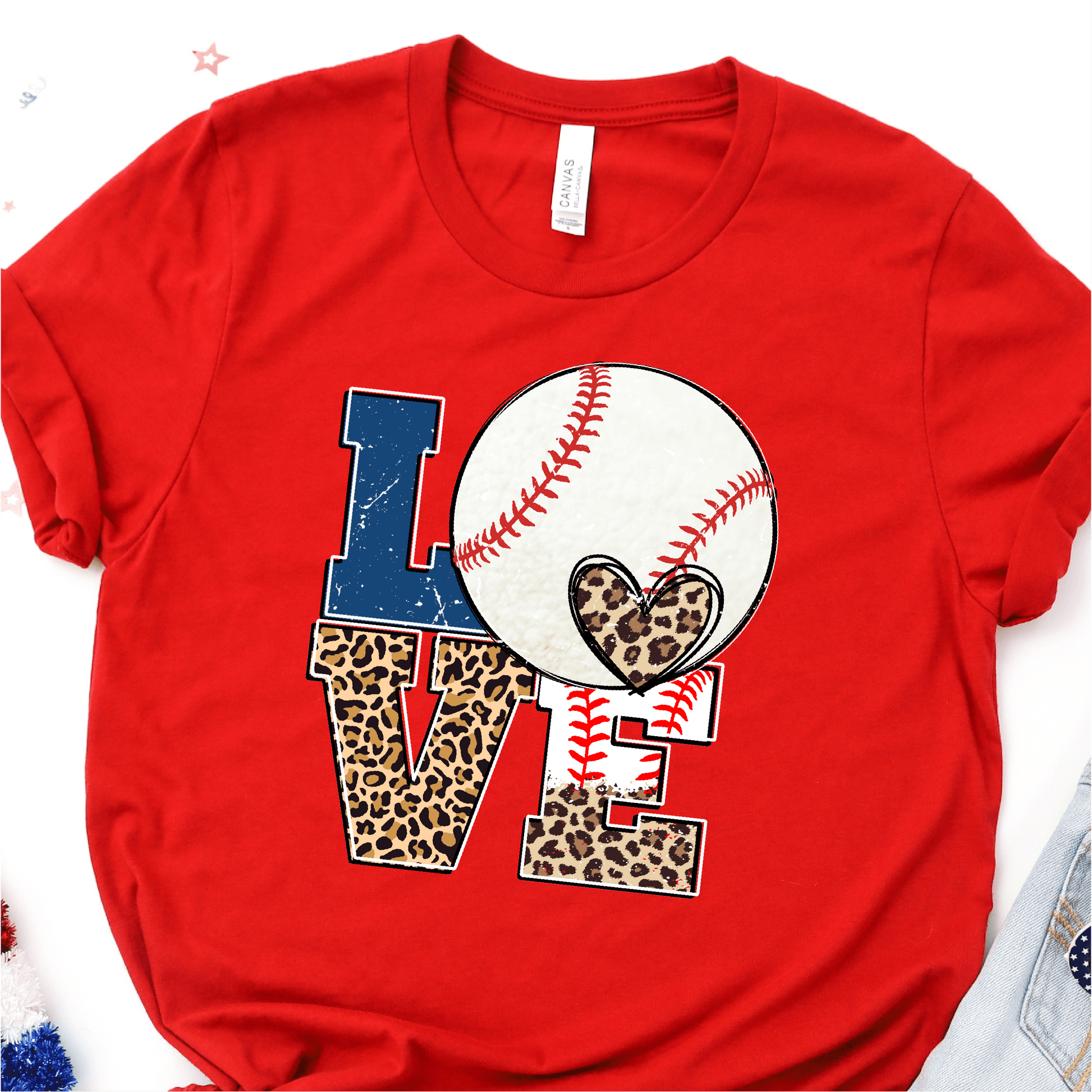 Leopard LOVE Baseball - Baseball DTF Transfer - Nashville Design House