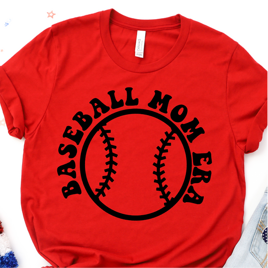 Baseball Mom Era - Baseball Graphic Tshirt