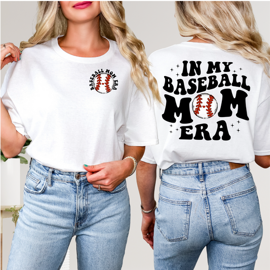 In My Baseball Mom Era - Hand Drawn Baseball -  Baseball Graphic Tshirt