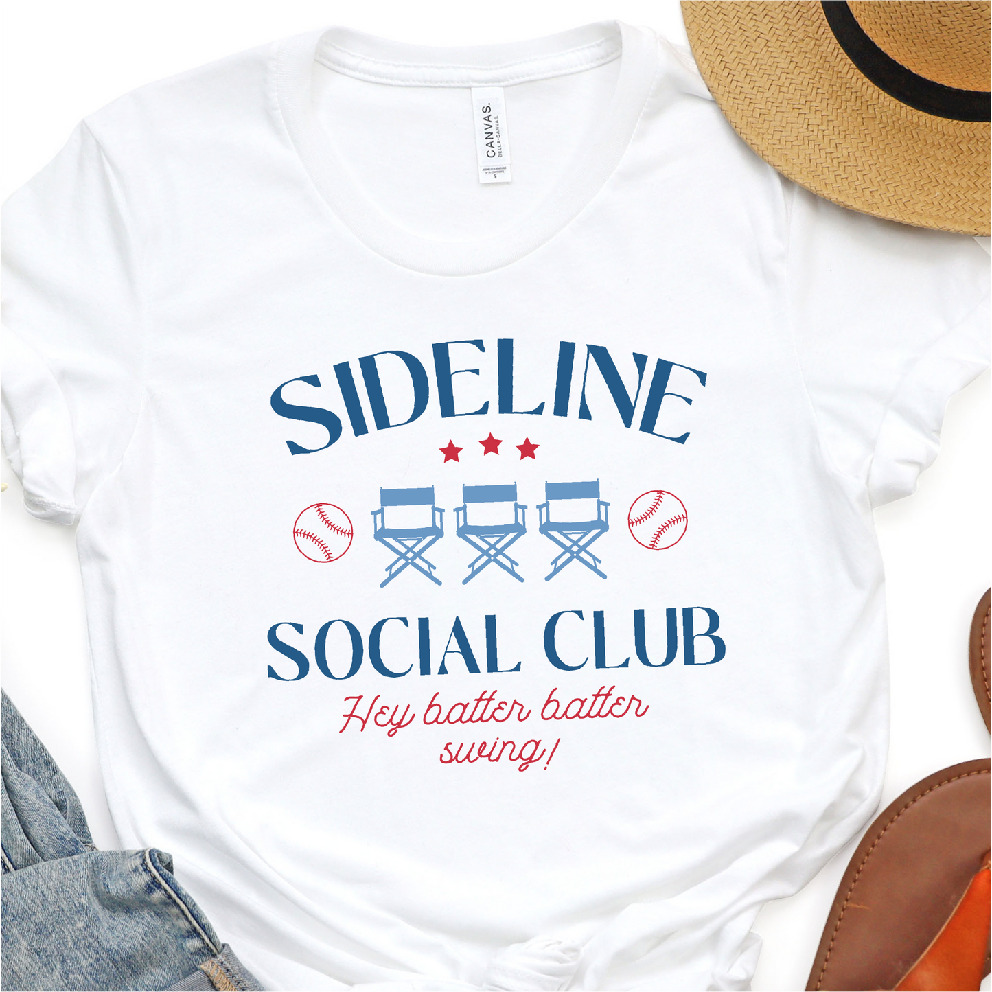 Colored - Sideline Social Club - Hey Batter Batter Swing -  Baseball Graphic Tshirt