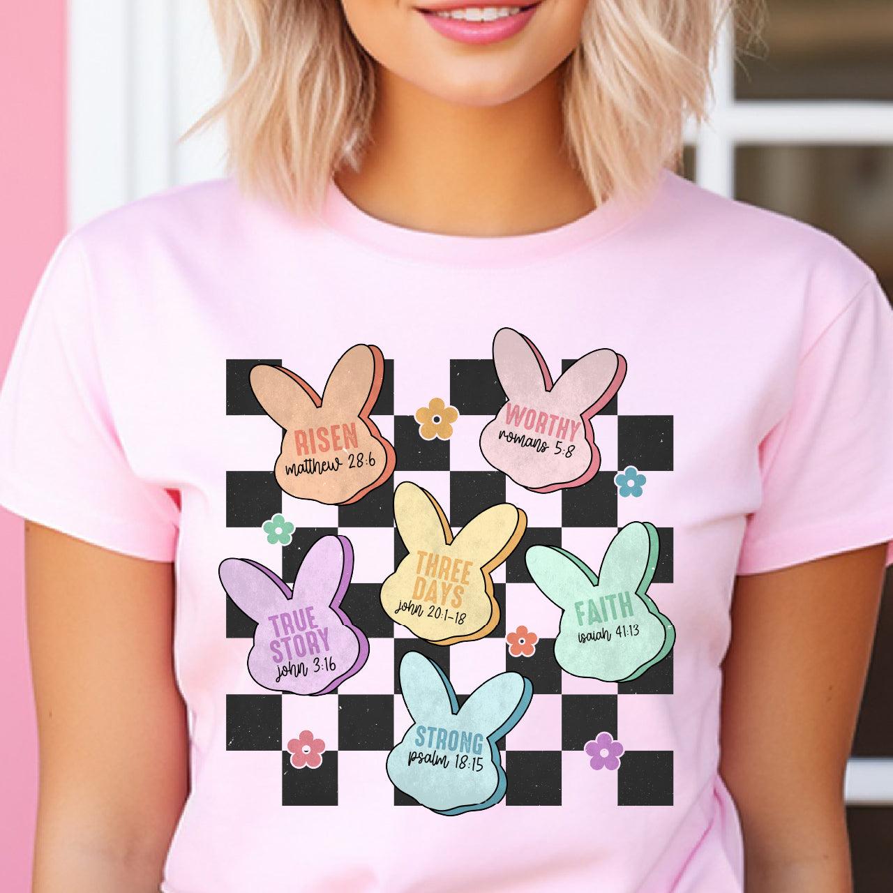 Easter Bunny Peeps Scripture DTF T-Shirt Transfer - Nashville Design House