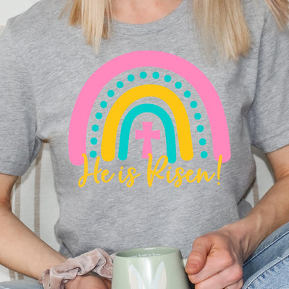 Easter Rainbow He Is Risen Y'all DTF T-Shirt Transfer - Nashville Design House