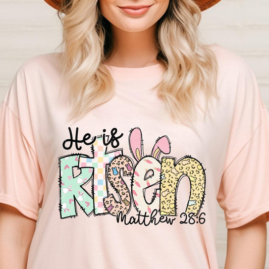 Colorful He Is Risen DTF T-Shirt Transfer - Nashville Design House