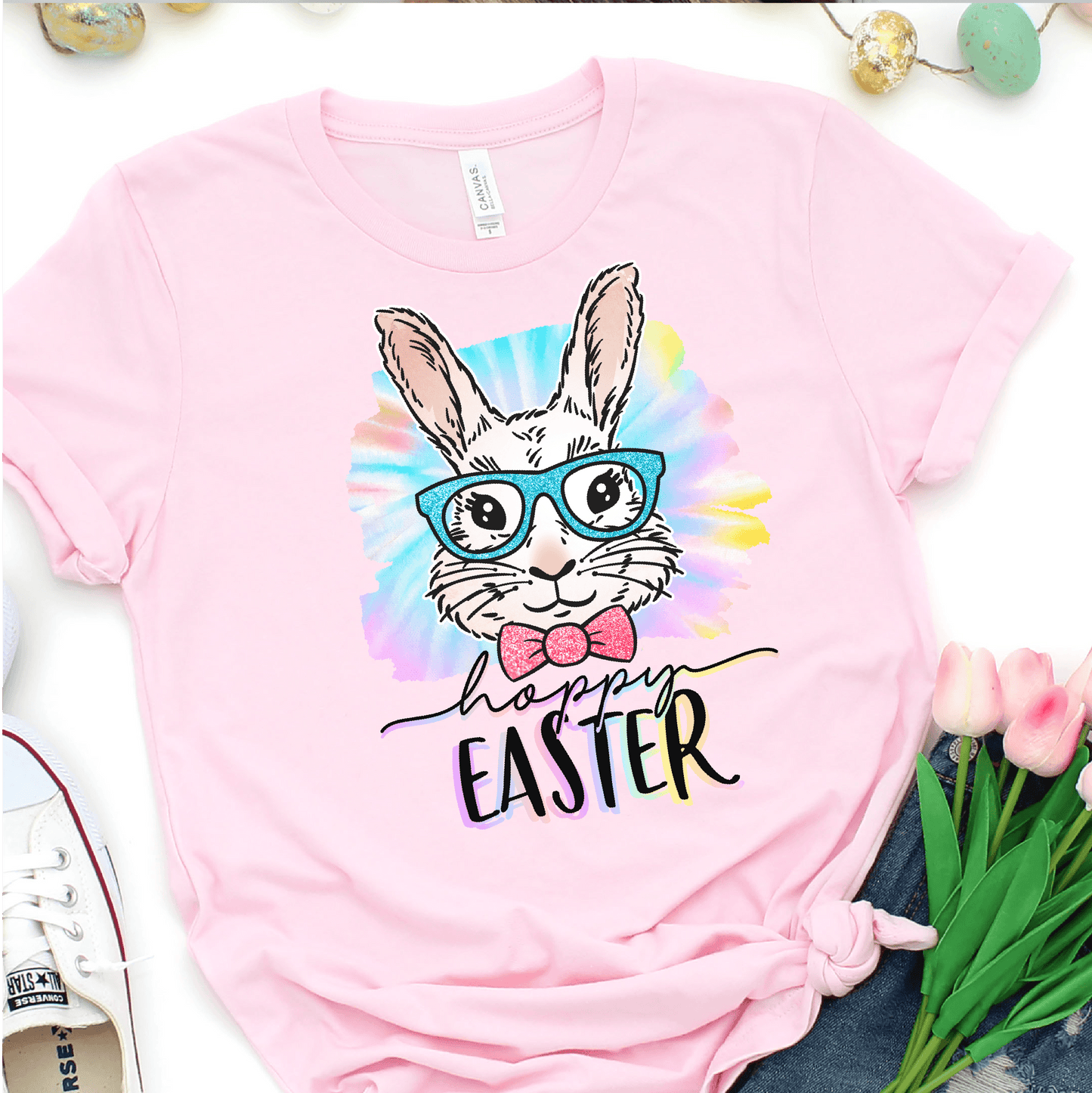 Happy Easter.Bunny With Glasses - Easter DTF Transfer - Nashville Design House