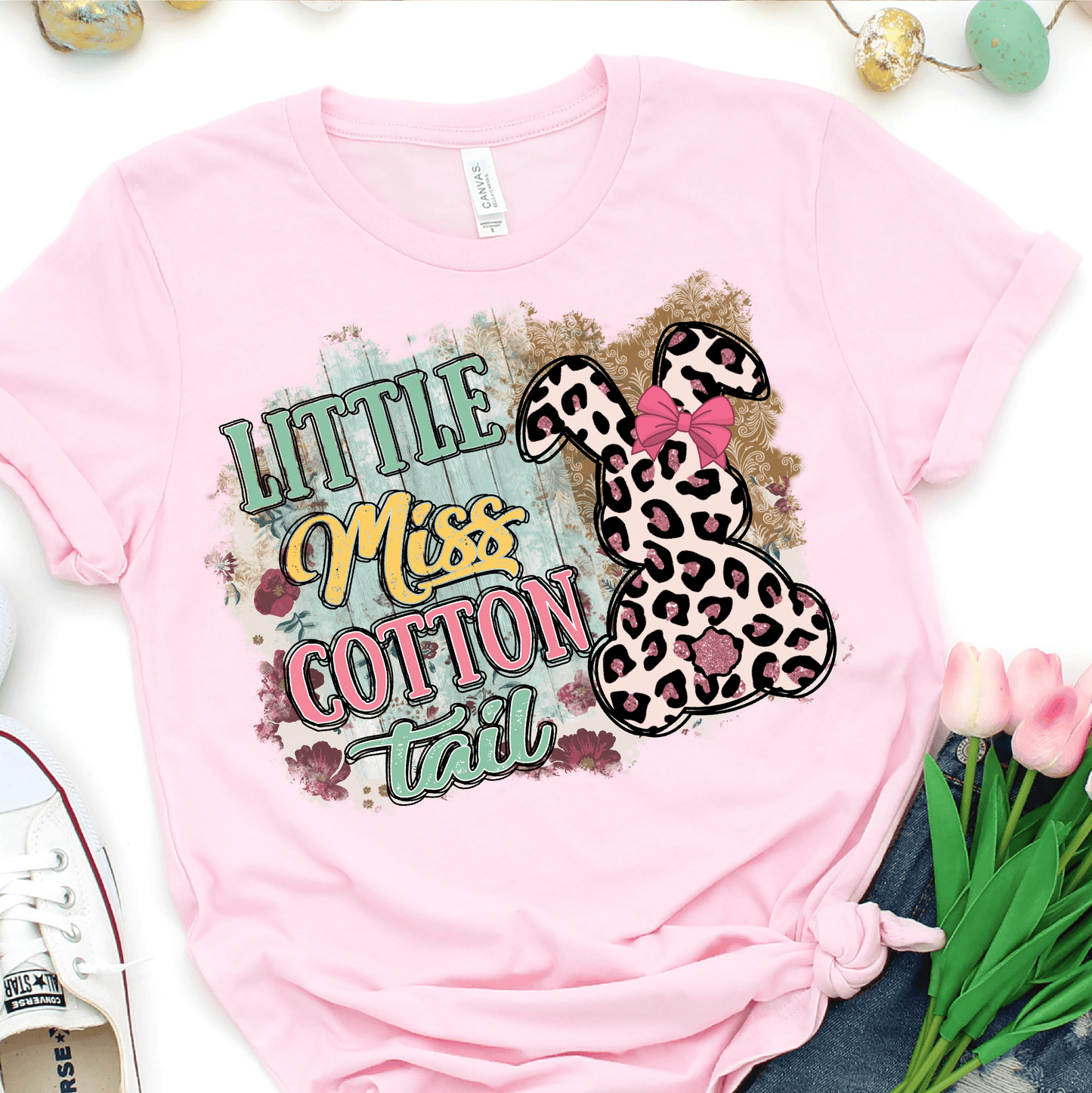 Little Miss Cotton Tail Leopard Easter DTF Transfer - Nashville Design House