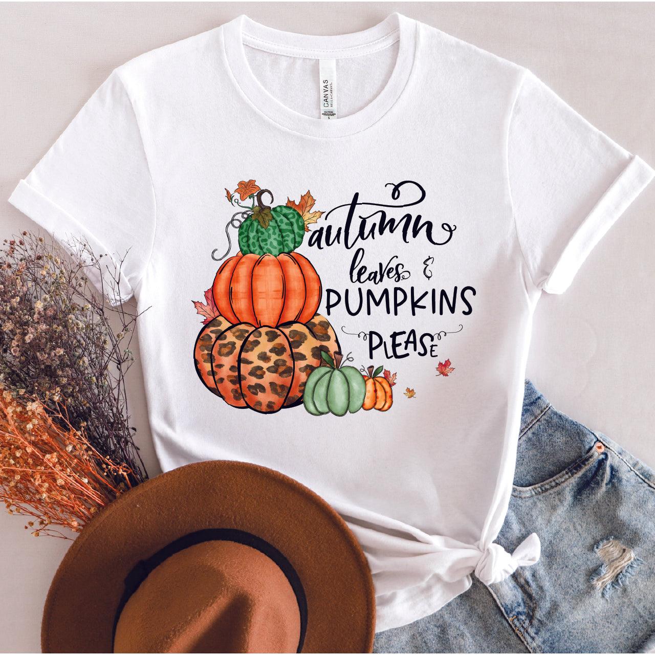 Autumn Leaves and Pumpkins Please DTF Transfer - Nashville Design House