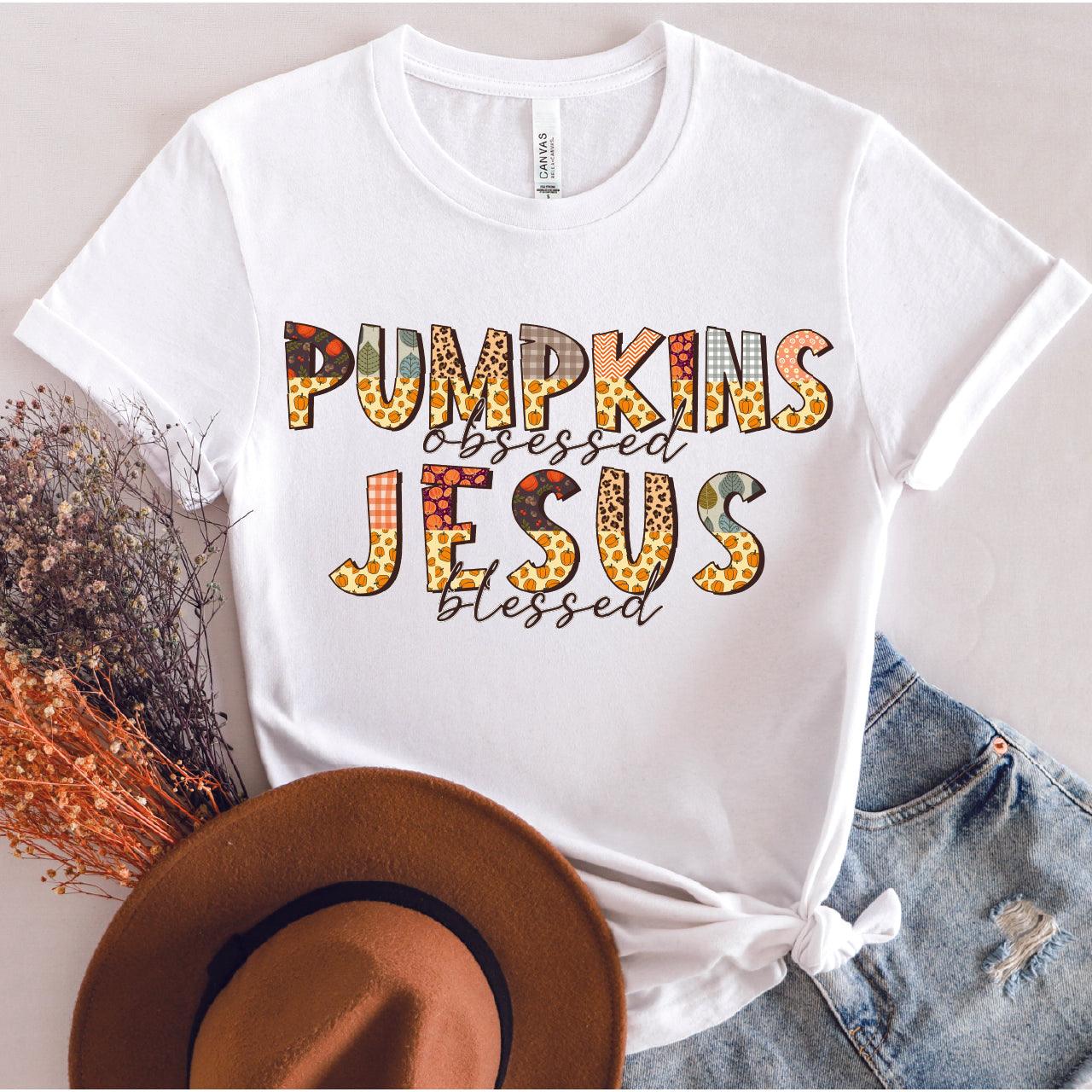 Pumpkin Obsessed and Jesus Blessed DTF Transfer - Nashville Design House