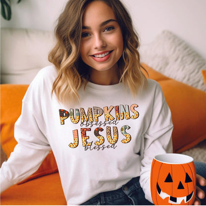 Pumpkin Obsessed and Jesus Blessed DTF Transfer - Nashville Design House