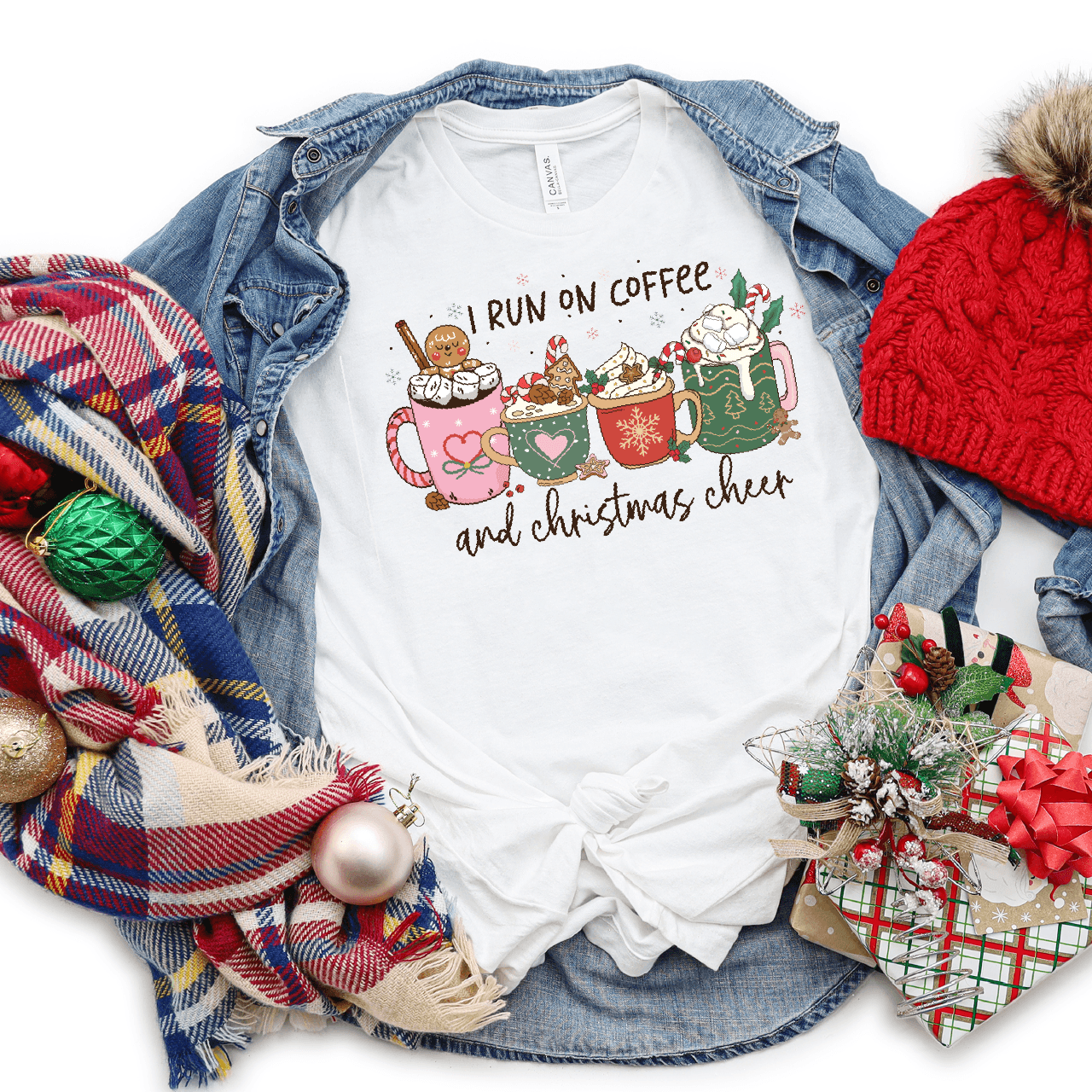 I Run On Coffee And Christmas Cheer DTF Transfer - Nashville Design House