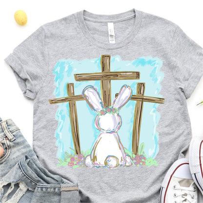 Easter Bunny at the Cross DTF T-Shirt Transfer - Nashville Design House