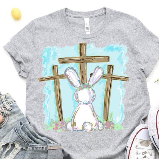 Easter Bunny at the Cross DTF T-Shirt Transfer - Nashville Design House