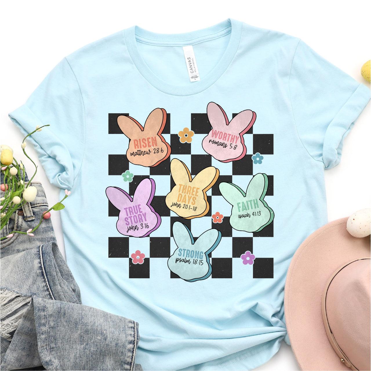 Easter Bunny Peeps Scripture DTF T-Shirt Transfer - Nashville Design House