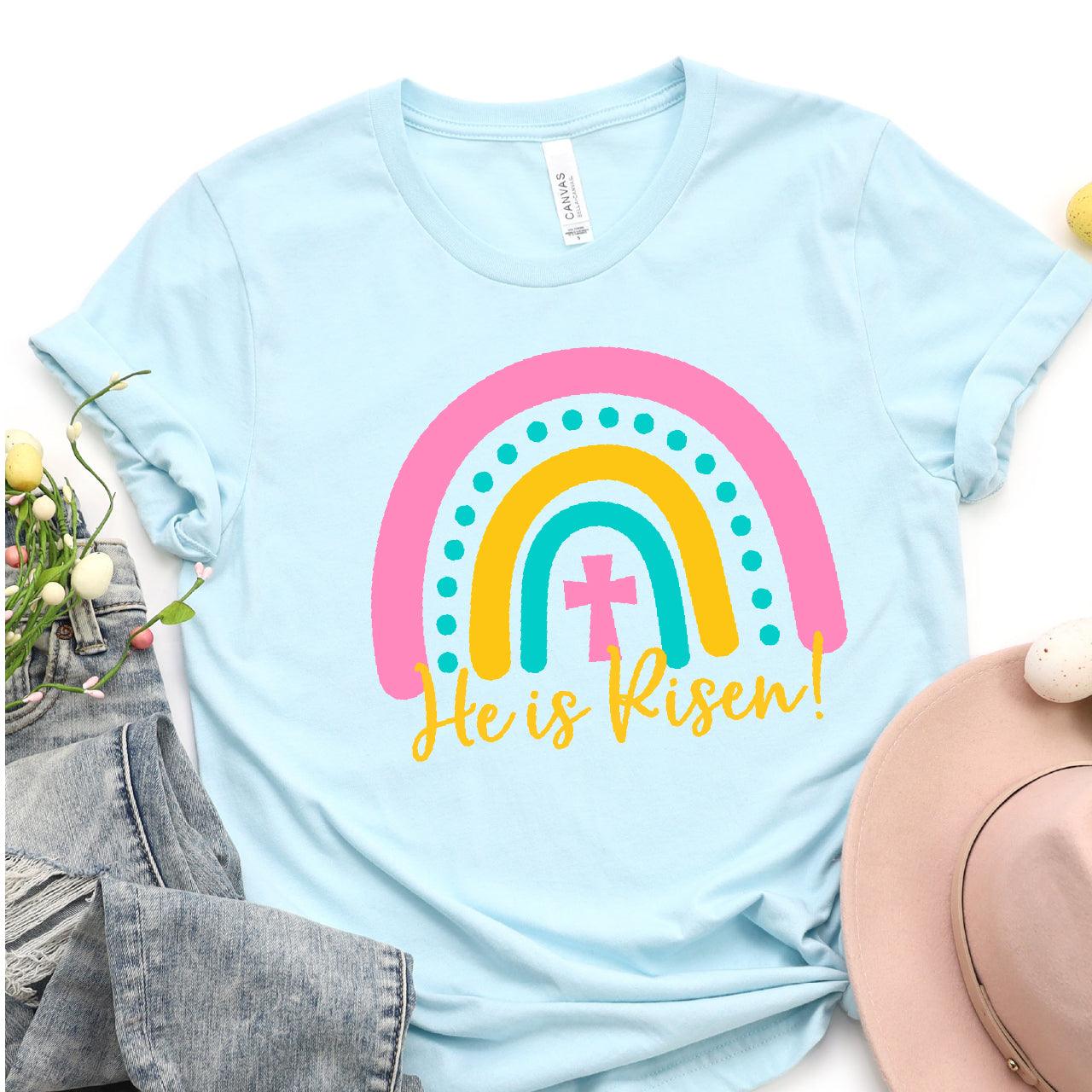 Easter Rainbow He Is Risen Y'all DTF T-Shirt Transfer - Nashville Design House