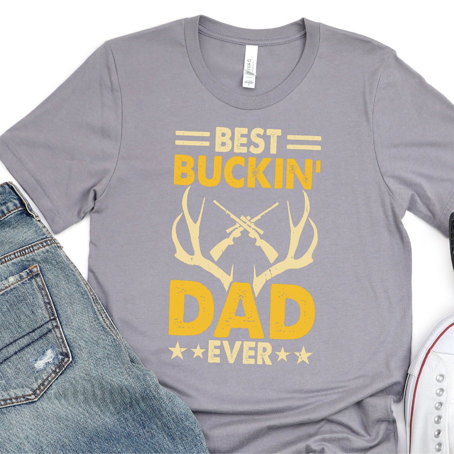 Best Buckin' Dad Ever - Hunting - Father's Day Graphic T-Shirt - T-shirt T-Shirt For Dad Nashville Design House