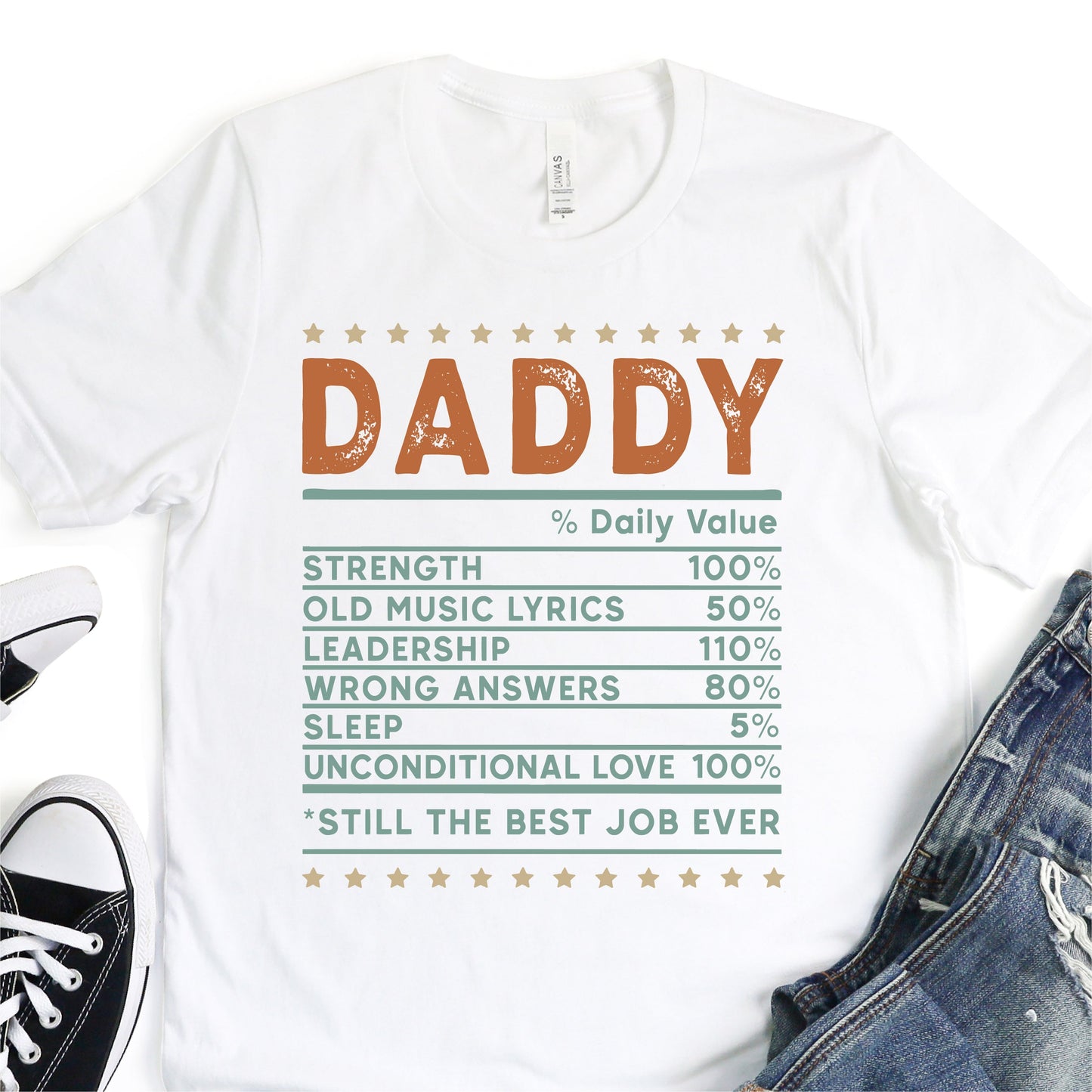Daddy - All The Things Dads Are Made Of - Father's Day Graphic T-Shirt - T-shirt T-Shirt For Dad Nashville Design House
