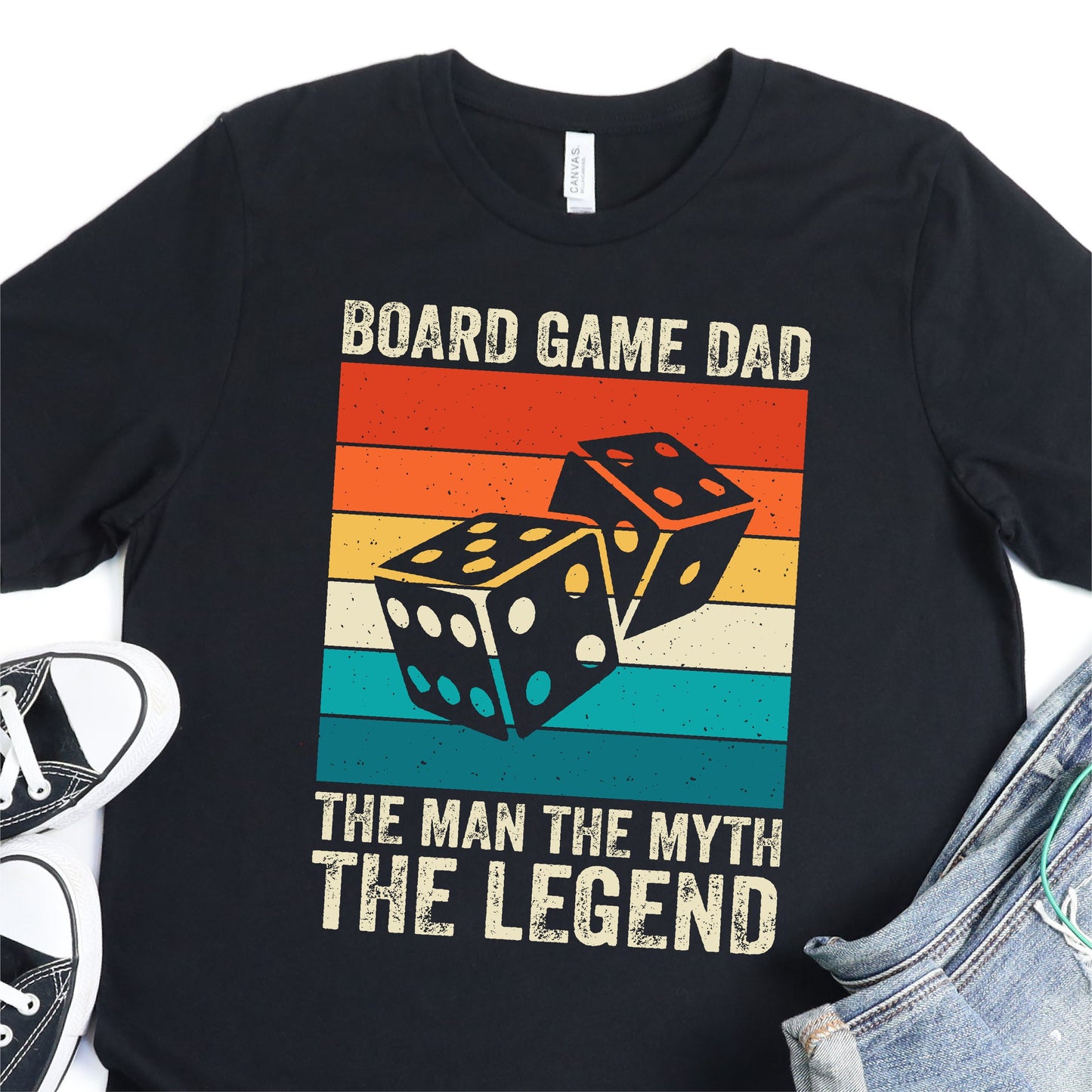 Board Game Dad, The Man The Myth The Legend - Father's Day Graphic T-Shirt - T-shirt T-Shirt For Dad Nashville Design House