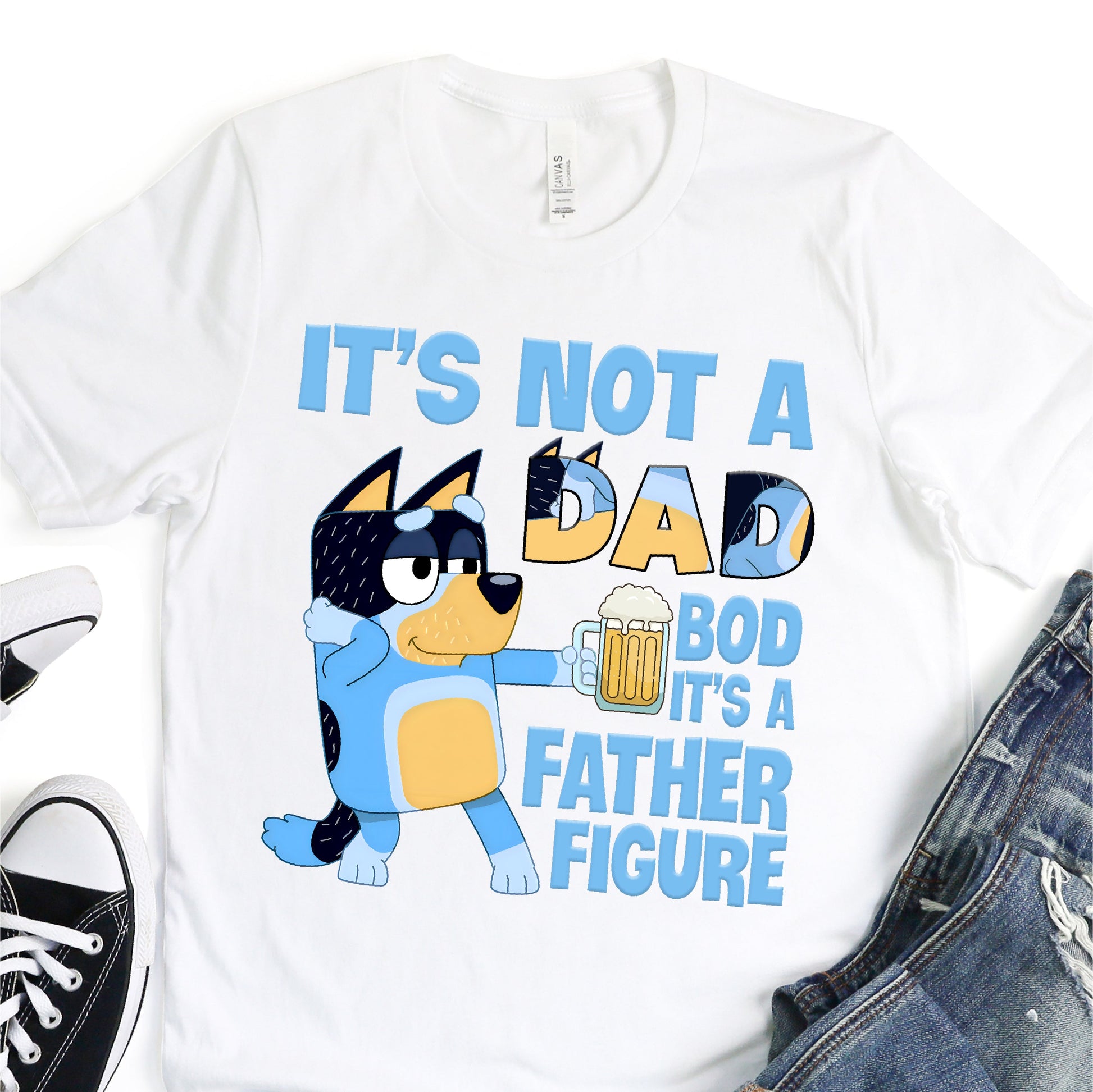 Blue Dog - Its Not A Dad Bod, It's a Father Figure - Father's Day Graphic T-Shirt - T-shirt T-Shirt For Dad Nashville Design House