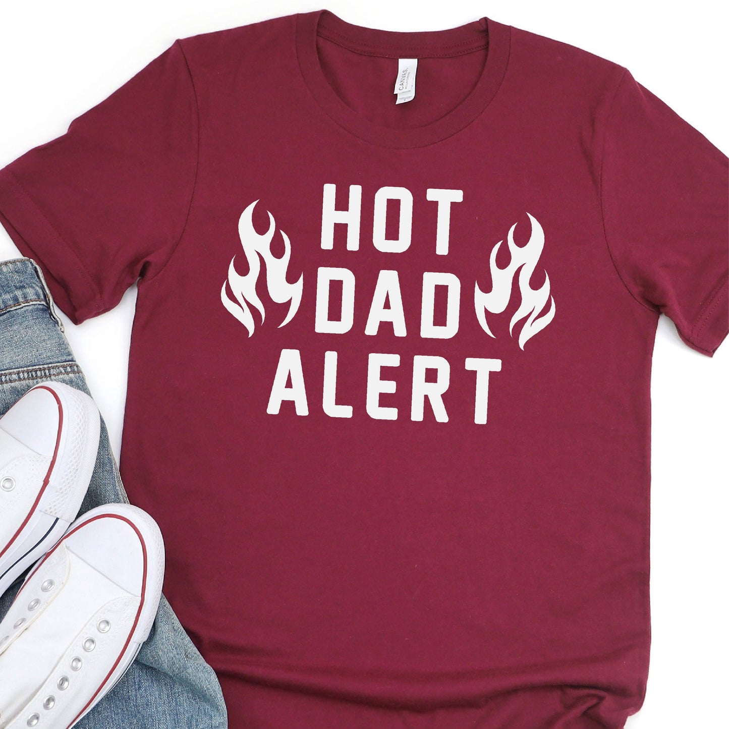 Hot Dad Alert - Father's Day Graphic T-Shirt - T-shirt T-Shirt For Dad Nashville Design House