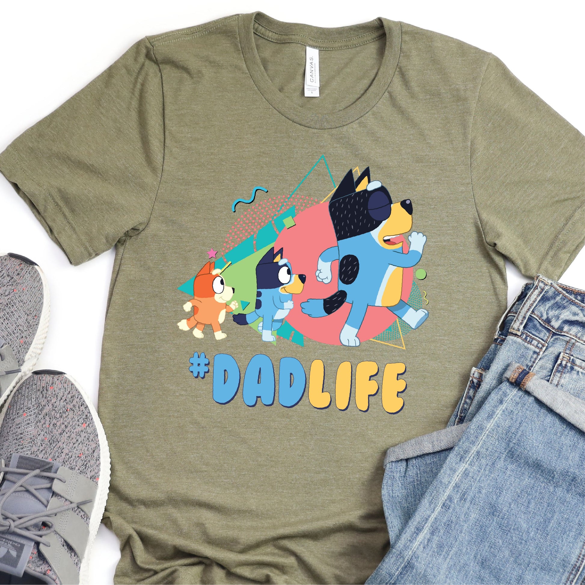 #Dadlife 90s Style - Blue Dog - Father's Day Graphic T-Shirt - T-shirt T-Shirt For Dad Nashville Design House