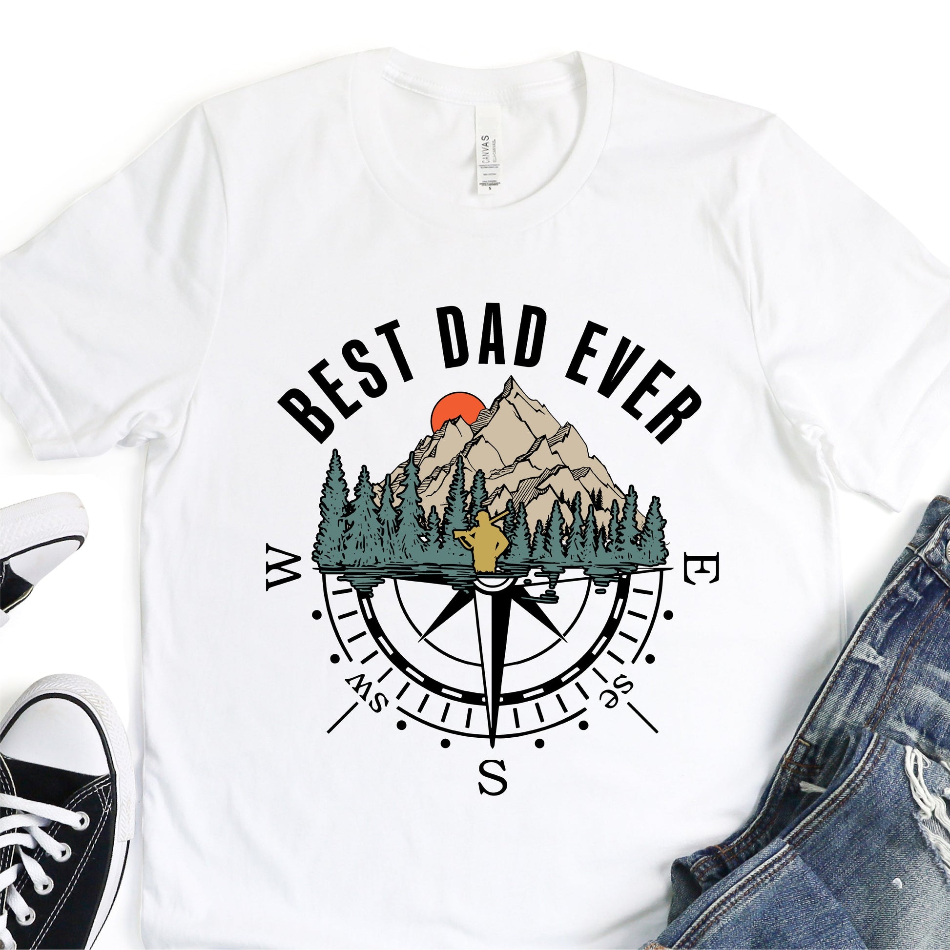 Best Dad Ever - Compass - Father's Day Graphic T-Shirt - T-shirt T-Shirt For Dad Nashville Design House