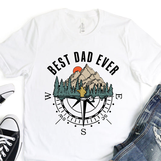 Best Dad Ever - Compass - Father's Day Graphic T-Shirt - T-shirt T-Shirt For Dad Nashville Design House