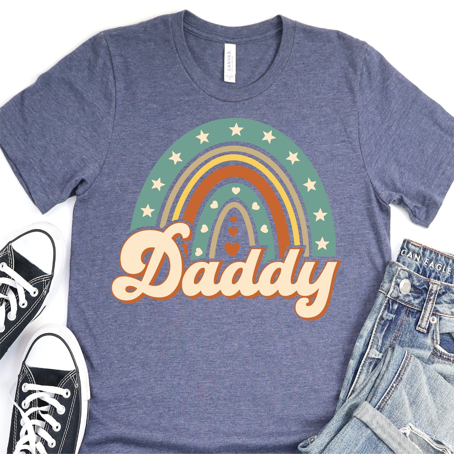 Daddy Rainbow - Father's Day Graphic T-Shirt - T-shirt T-Shirt For Dad Nashville Design House