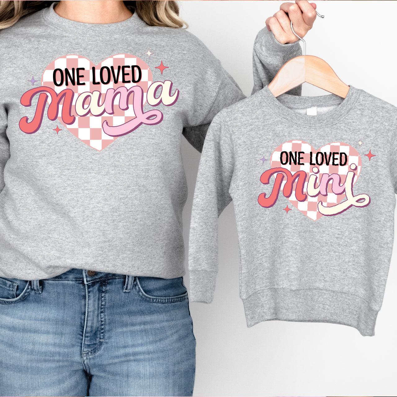 One Loved Mama + Mini DTF Valentine Transfer for T-shirts - Nashville Design House