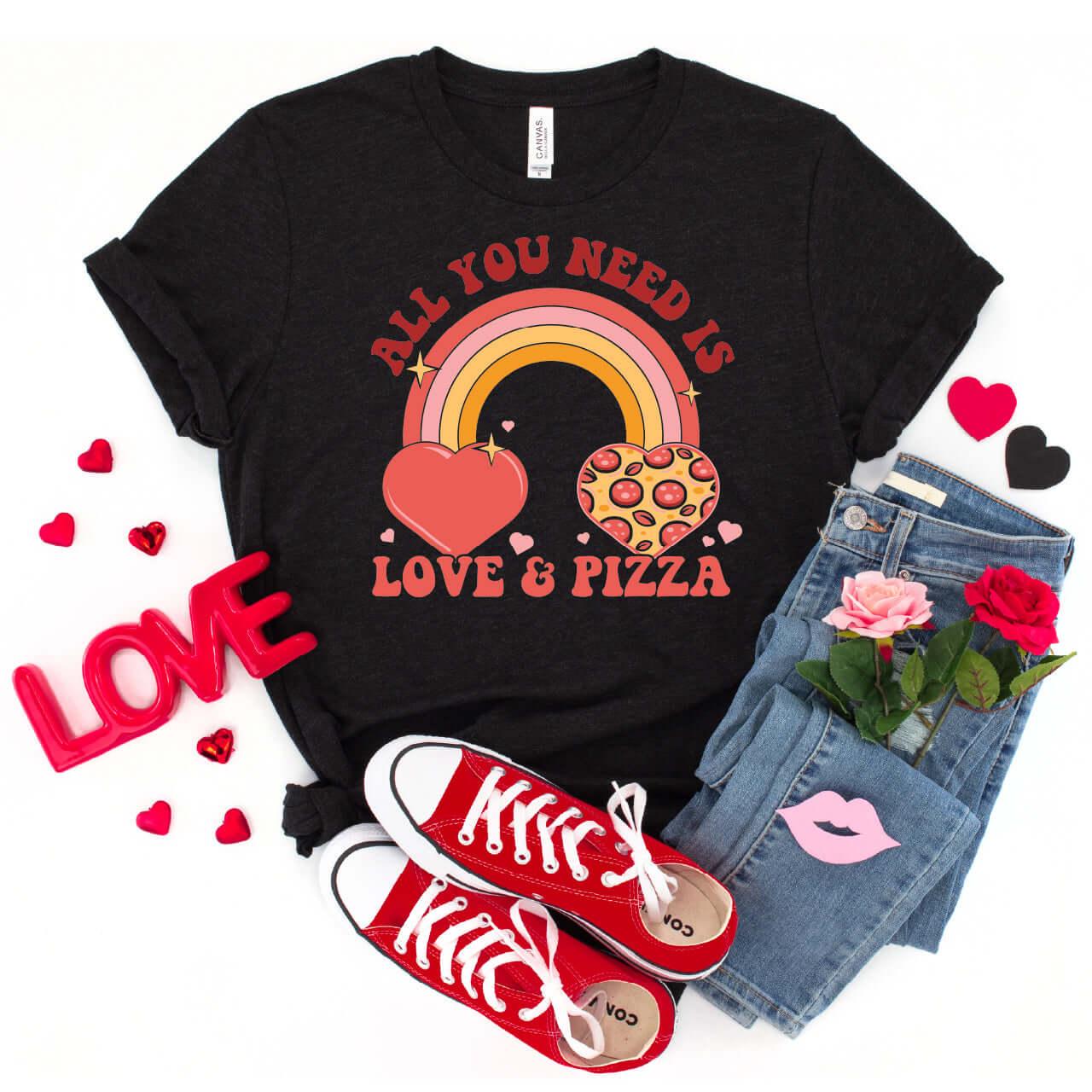 All You Need Is Love And Pizza DTF Transfer Print, T-Shirt Transfer - Nashville Design House