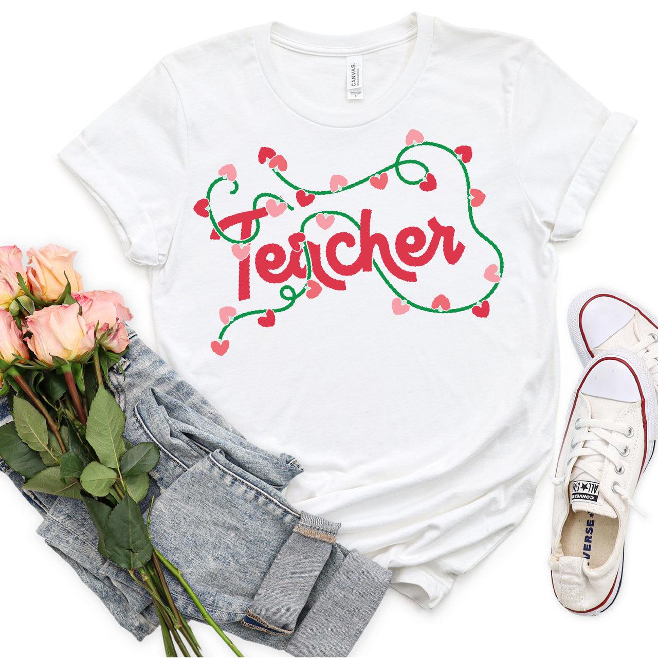 Valentine Teacher DTF Transfer Print, T-Shirt Transfer - Nashville Design House