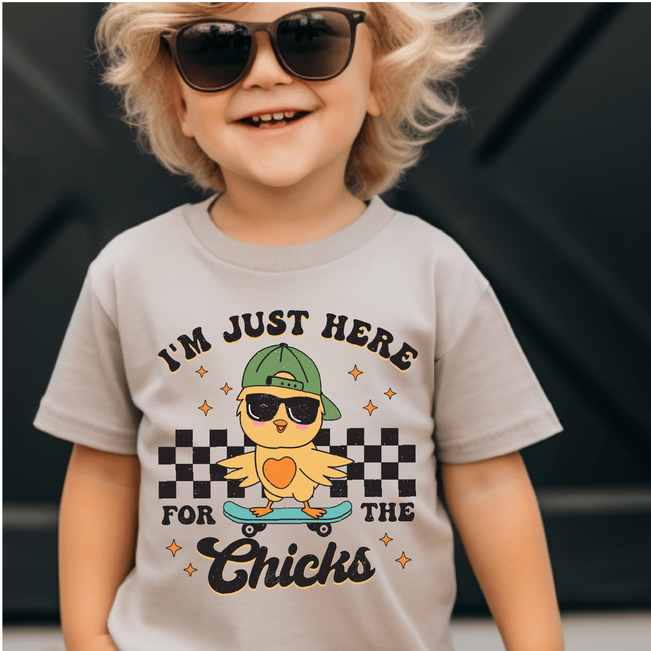 I'm Just Here For The Chicks - Easter DTF Transfer - Kids DTF Transfer - Nashville Design House