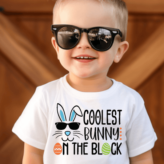 Coolest Bunny On The Block - Easter DTF Transfer - Kids DTF Transfer - Nashville Design House