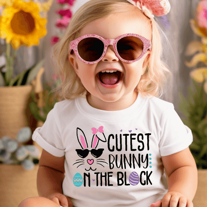 Cutest Bunny On The Block - Easter DTF Transfer - Kids DTF Transfer - Nashville Design House