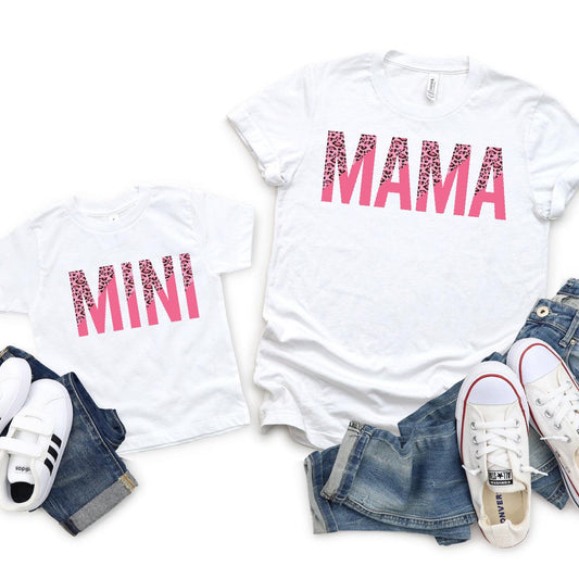 Pink Leopard Mama + Mini DTF Transfer - Nashville Design House