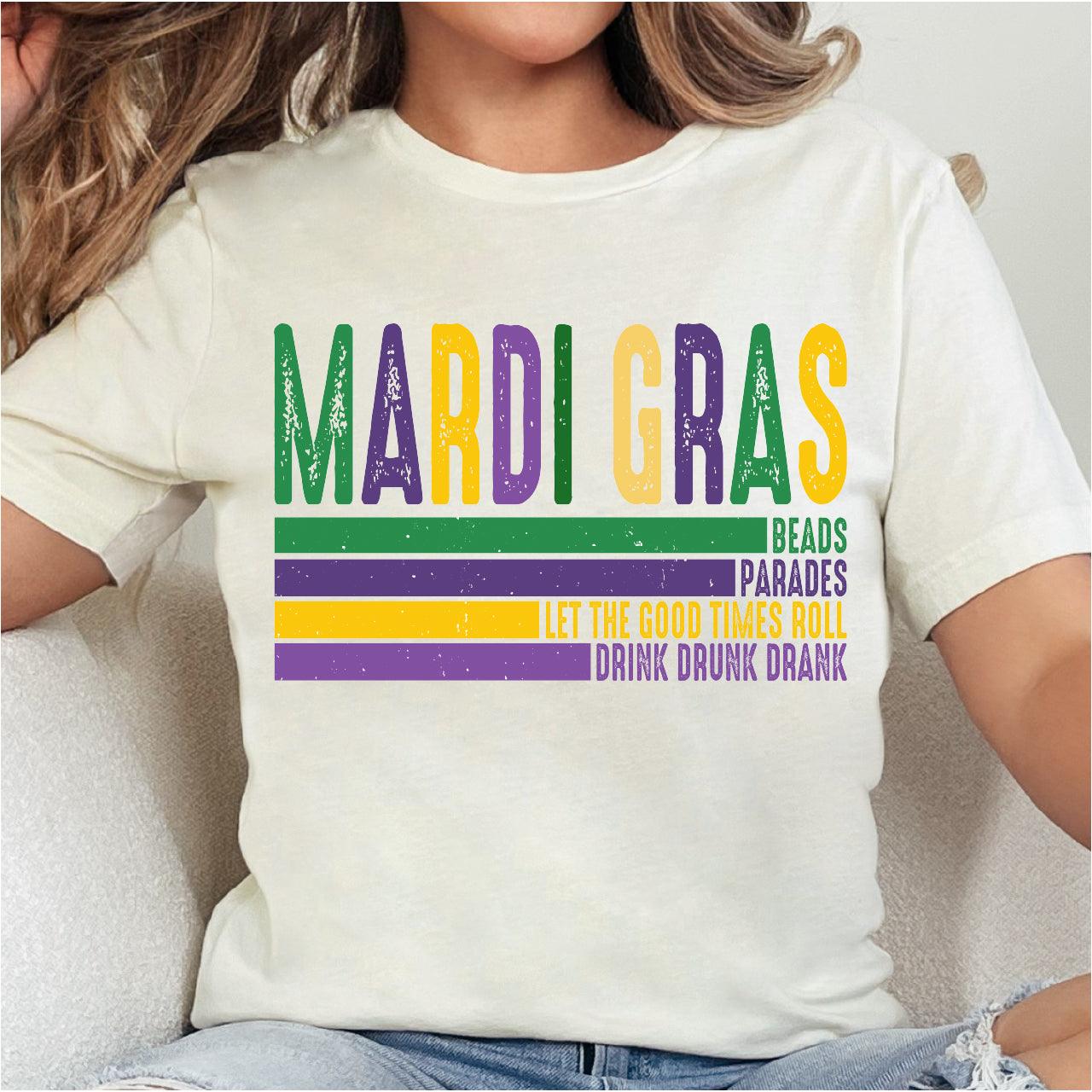 Stacked Mardi Gras DTF Transfer Print, T-Shirt Transfer - Nashville Design House