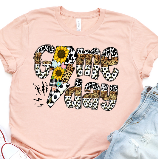 Leopard - Cow Print - Sunflowers - Soccer Game Day - Soccer Graphic Tshirt - Soccer T-shirt Tshirt