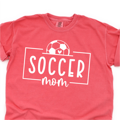 Soccer Ball and Heart - Soccer Mom - White Print - Soccer T-shirt Tshirt