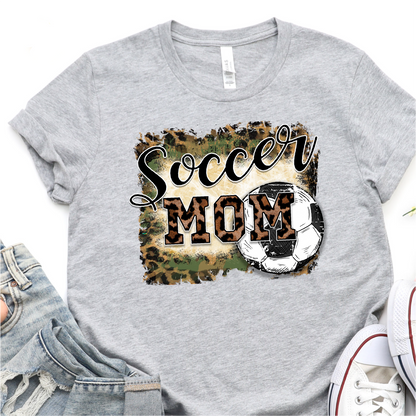 Leopard Soccer Mom -  Soccer Graphic Tshirt - Soccer T-shirt Tshirt