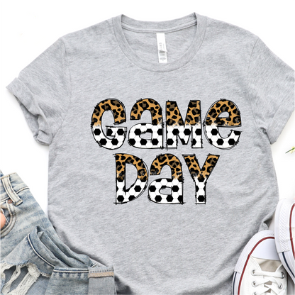 Leopard and Soccer Print Game Day - Soccer Graphic Tshirt - Soccer T-shirt Tshirt