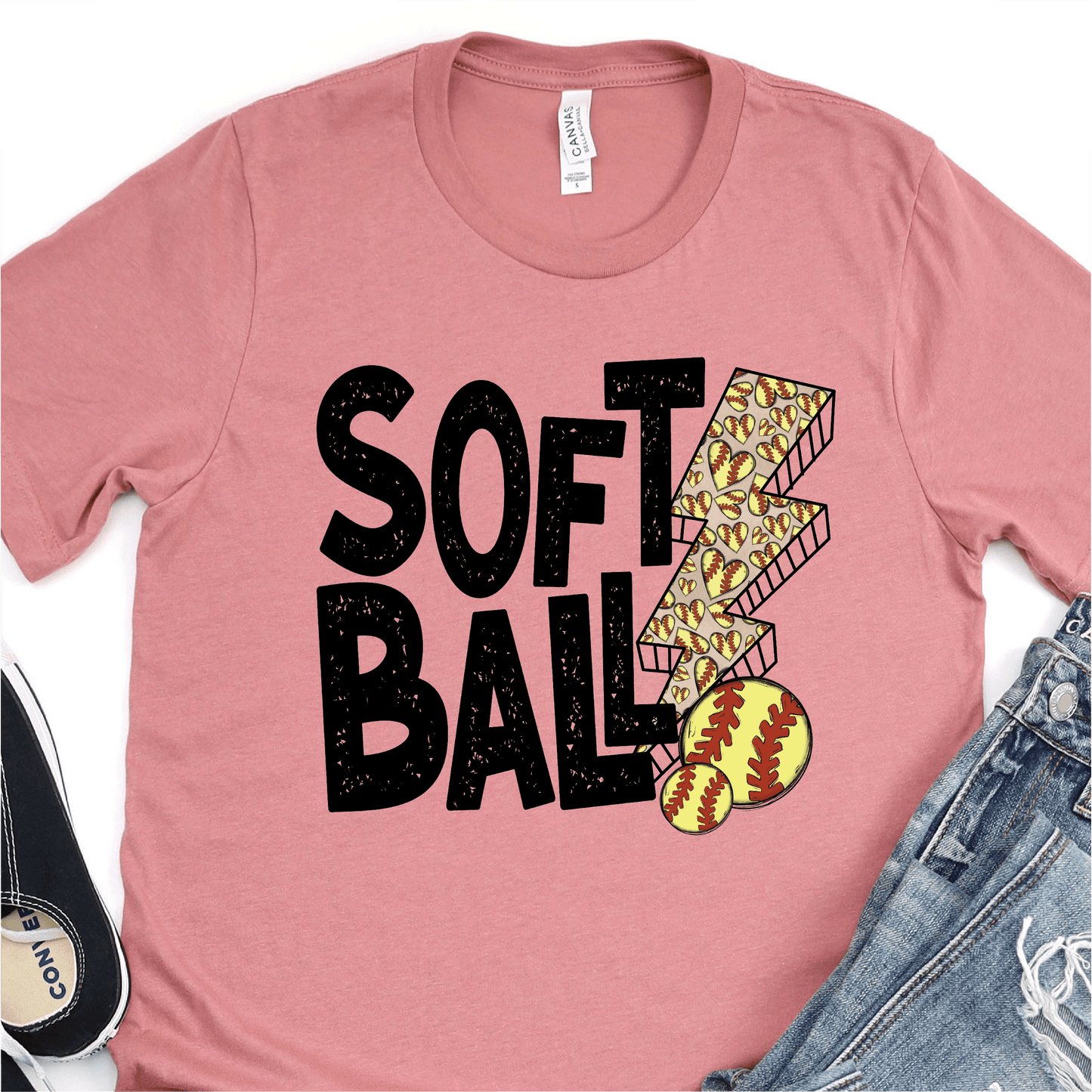 Softball Lightning Bolt - Softball DTF Transfer - Nashville Design House