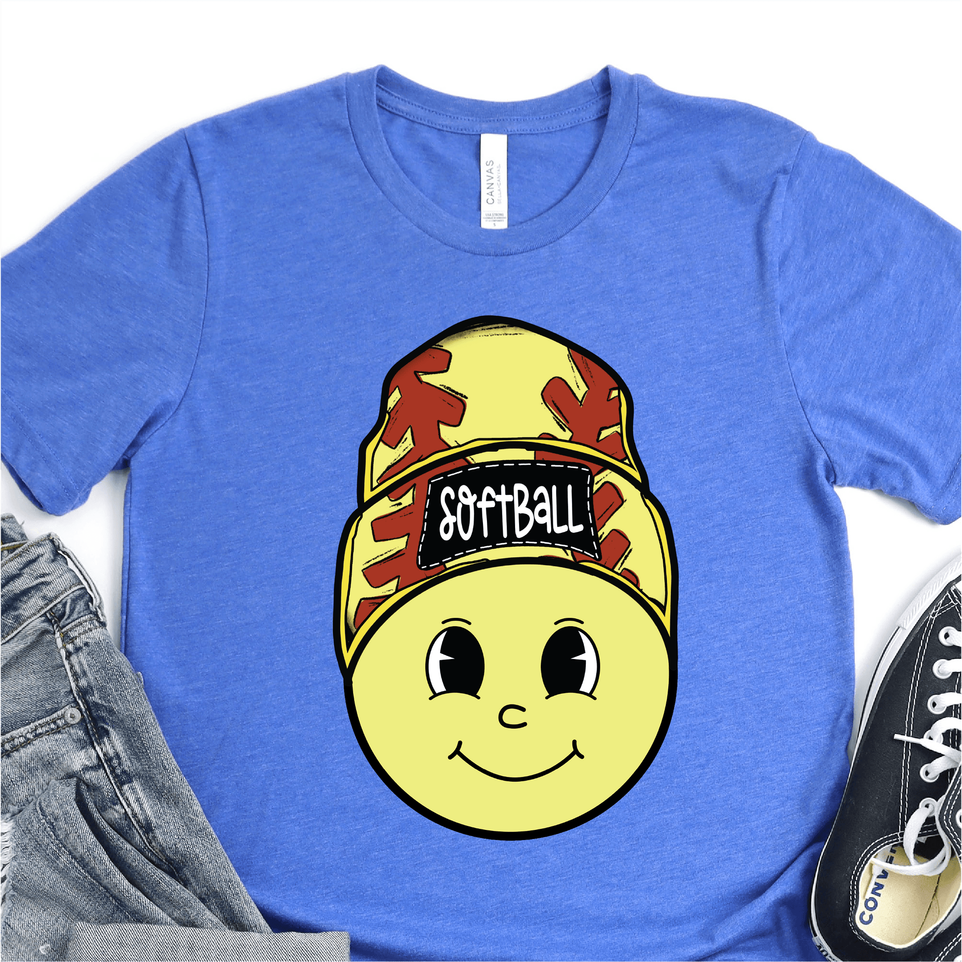 Softball Smiley - Softball DTF Transfer - Nashville Design House