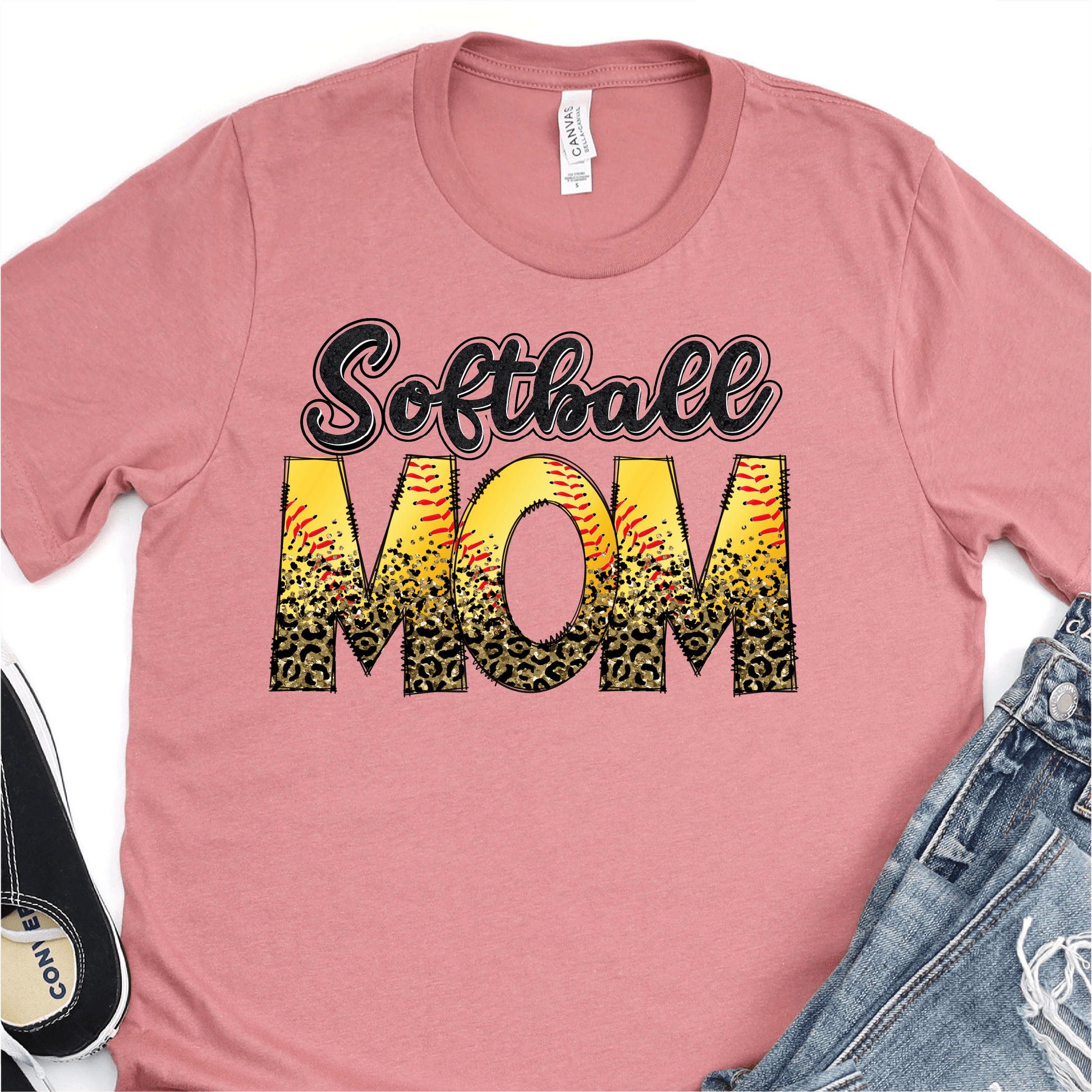 Leopard Softball Mom - Softball DTF Transfer - Nashville Design House