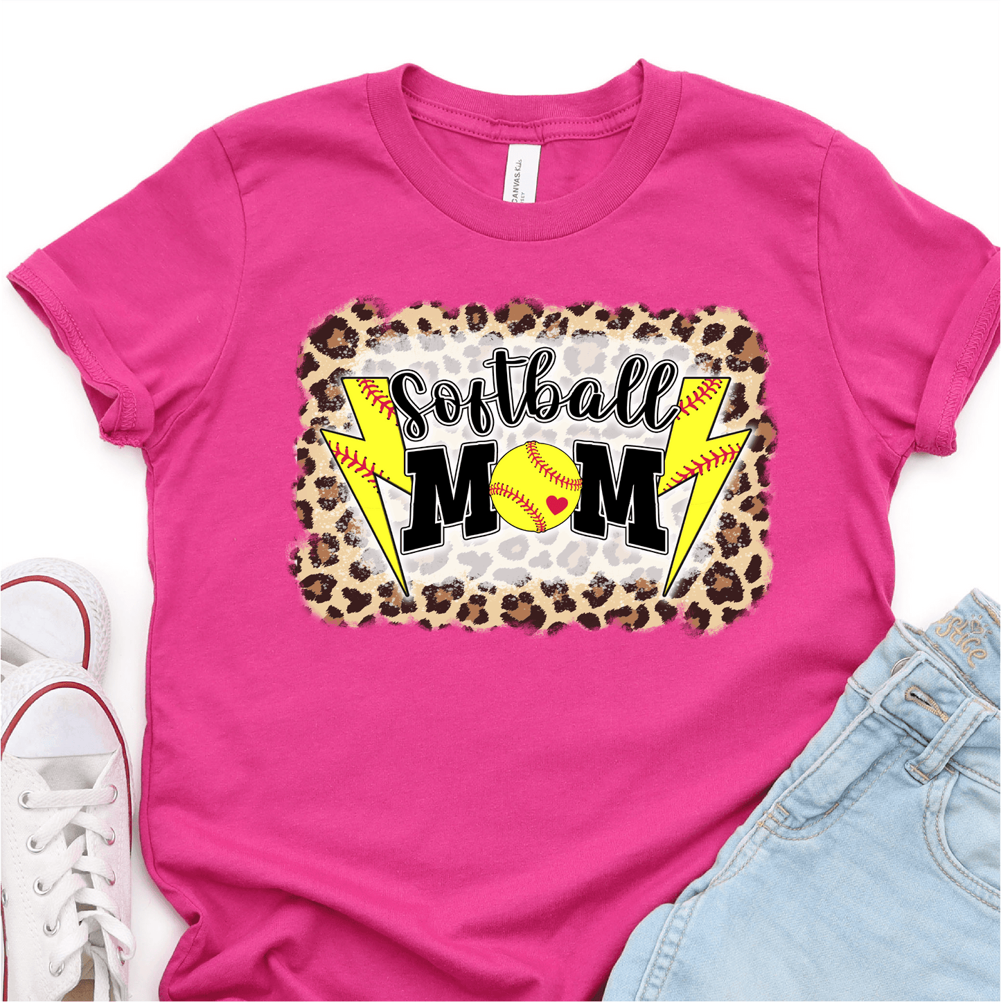 Leopard Softball Mom - Softball DTF Transfer - Nashville Design House