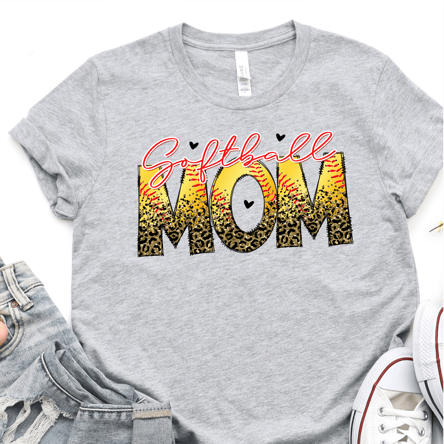 Leopard Softball Mom - Softball DTF Transfer - Nashville Design House