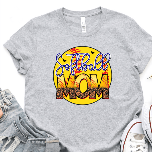 Leopard Softball Mom - Softball DTF Transfer - Nashville Design House