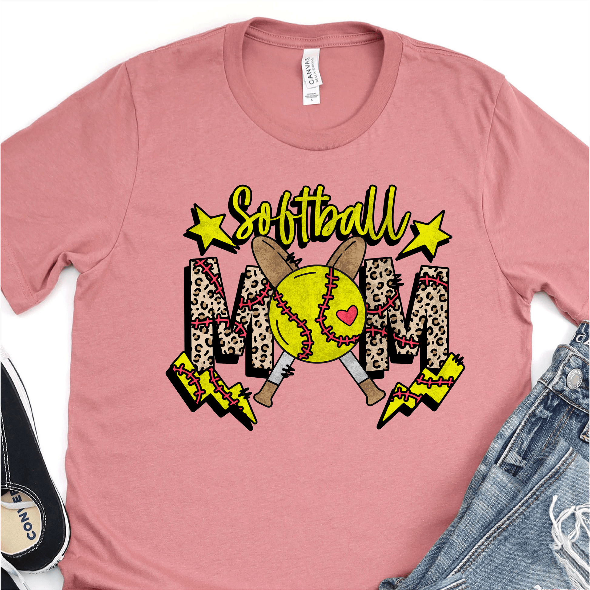 Leopard Softball Mom - Softball DTF Transfer - Nashville Design House