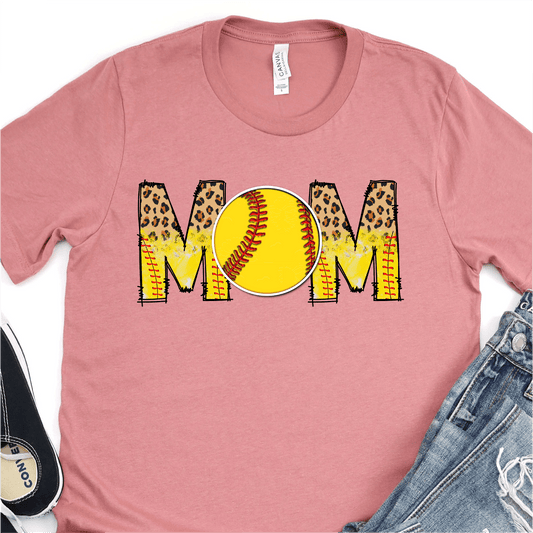 Leopard Softball Mom DTF Transfer - Nashville Design House