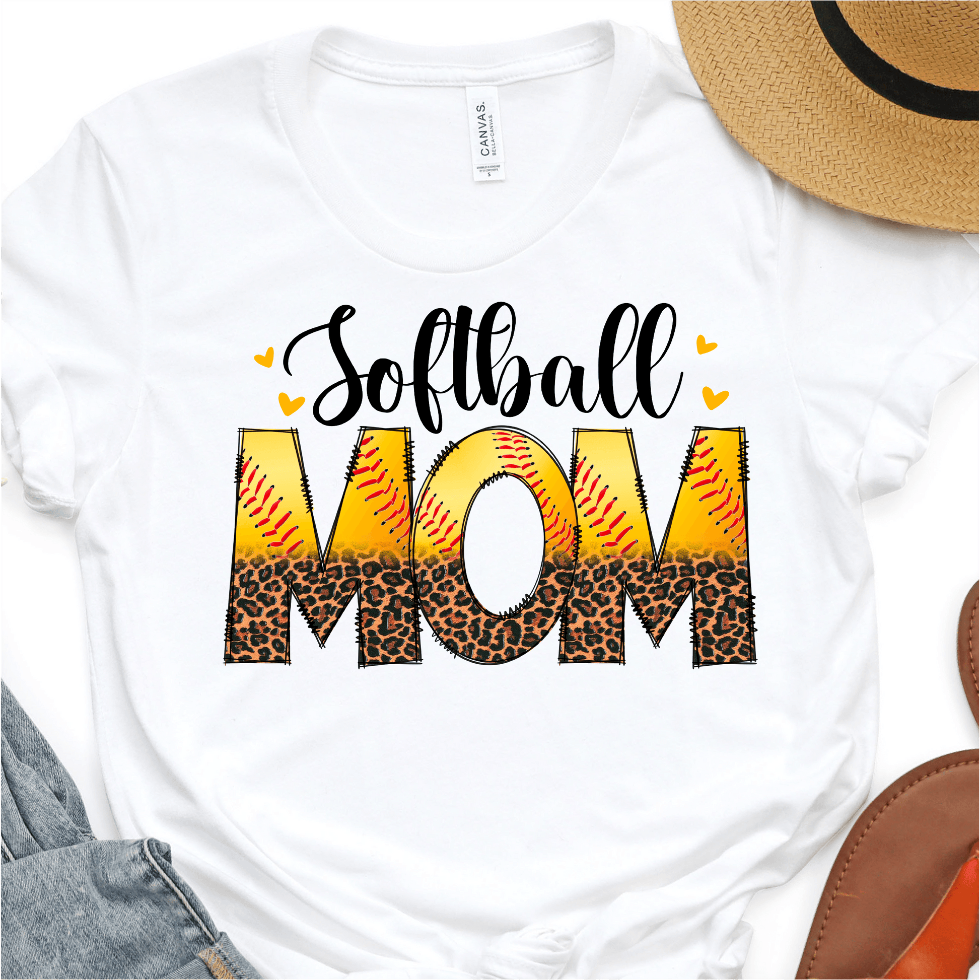 Leopard Softball Mom DTF Transfer - Nashville Design House